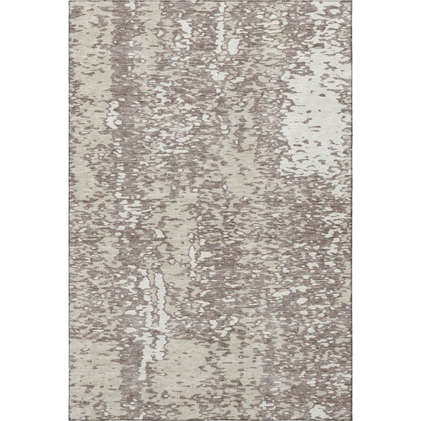 HomeRoots 8' X 10' Taupe and Ivory Abstract Area Rug - Washable, UV-Protected, Stylish for High-Traffic Spaces 675472