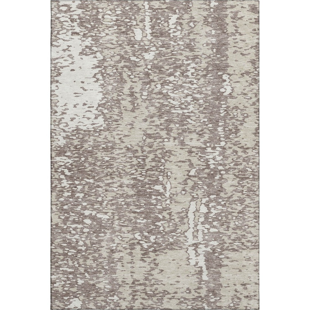 HomeRoots 10' Taupe and Ivory Abstract Area Rug – Washable, UV Protected, Perfect for Family Spaces and Pets 675474