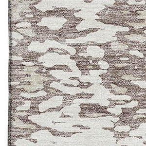HomeRoots 10' Taupe and Ivory Abstract Area Rug – Washable, UV Protected, Perfect for Family Spaces and Pets 675474