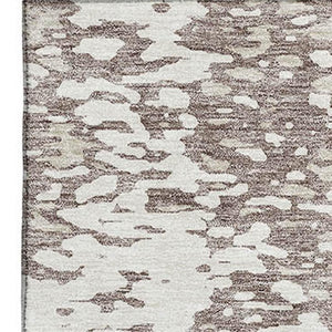 HomeRoots 10' Taupe and Ivory Abstract Area Rug – Washable, UV Protected, Perfect for Family Spaces and Pets 675474