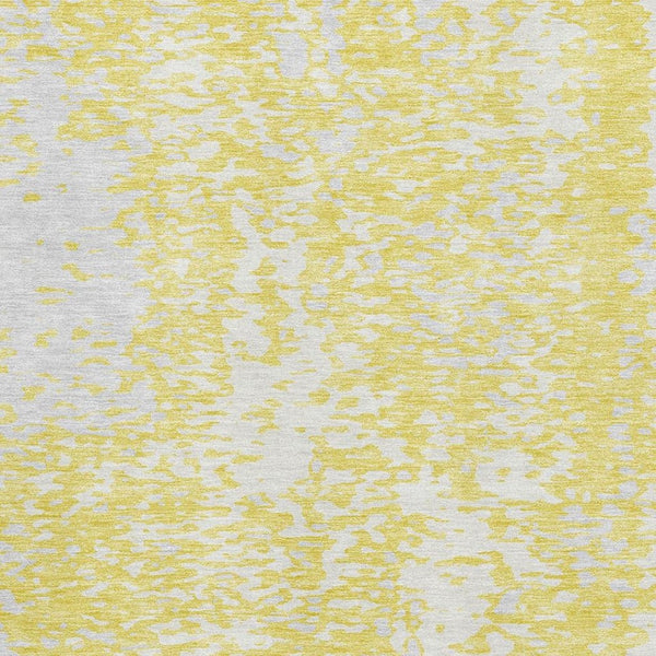 HomeRoots 8' X 10' Washable Yellow & Ivory Abstract Area Rug with UV Protection – Stylish & Durable for Homes! 675478