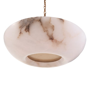 Wildwood Savino Alabaster Pendant Light — Sculptural Bowl Shade With Antique Brass, Warm Ambient Glow, 78" 67548