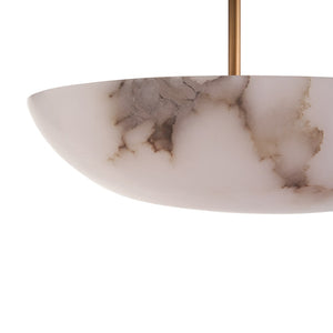 Wildwood Savino Alabaster Pendant Light — Sculptural Bowl Shade With Antique Brass, Warm Ambient Glow, 78" 67548