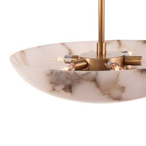 Wildwood Savino Alabaster Pendant Light — Sculptural Bowl Shade With Antique Brass, Warm Ambient Glow, 78" 67548