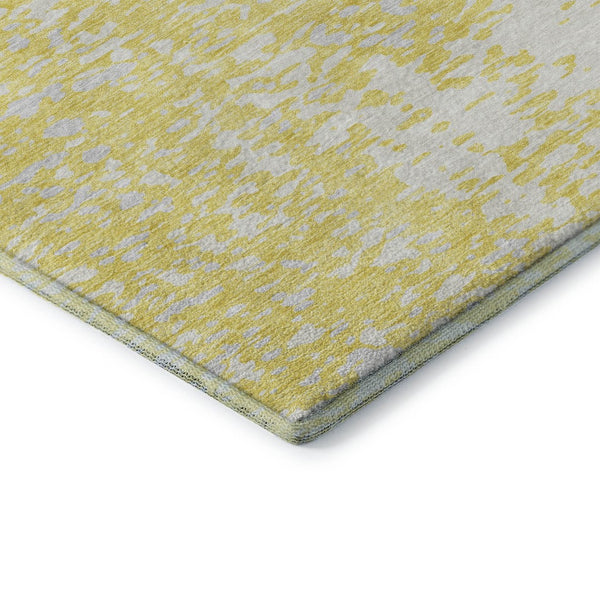 HomeRoots 10' X 14' Yellow And Ivory Abstract Area Rug - Washable, UV Protected, Durable & Stylish for Homes 675480