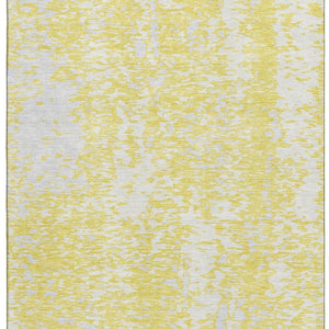 HomeRoots 10' X 14' Yellow And Ivory Abstract Area Rug - Washable, UV Protected, Durable & Stylish for Homes 675480