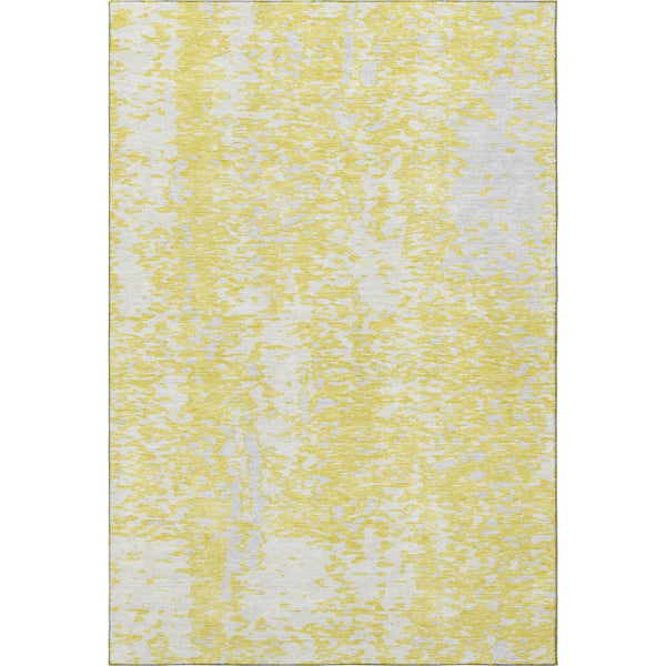 HomeRoots 10' X 14' Yellow And Ivory Abstract Area Rug - Washable, UV Protected, Durable & Stylish for Homes 675480