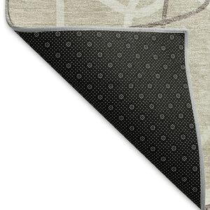 HomeRoots 8' Beige Ivory Taupe Geometric Round Rug - Washable, UV Protected, Durable & Stylish for Homes 675483