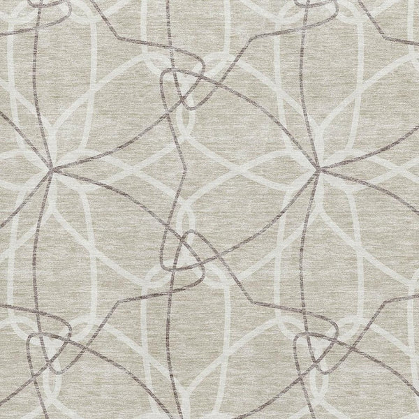 HomeRoots 10' X 14' Beige Ivory Taupe Geometric Washable Area Rug - Durable, Stain-Resistant, UV-Protected Design 675486