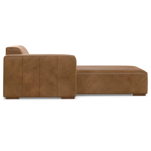 English Elm Rex Left Chaise Sofa Module In Caramel Brown Leather - Modern, Flexible, And Stylish Seating Solution B136P199266-GIGA