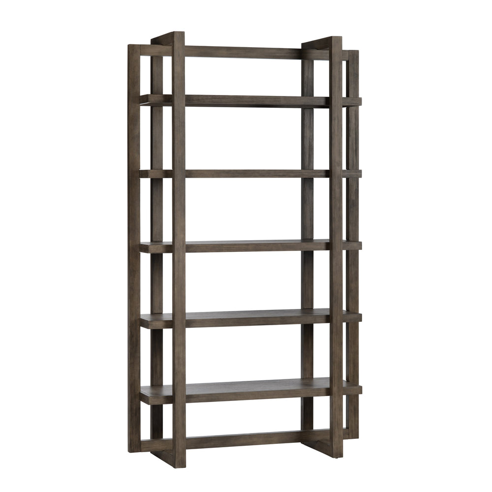 Crestview Collection Transitional Etagere Bookcase: Stylish Brown Storage Solution With 5 Shelves For Modern Living Spaces Brown Solid Wood Cvfdr1209