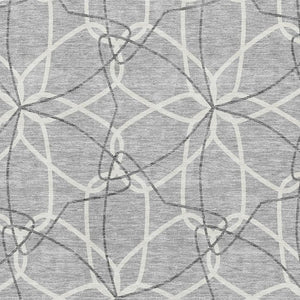 HomeRoots 5' X 8' Stylish Gray and Ivory Geometric Washable Area Rug with UV Protection for High-Traffic Homes 675500