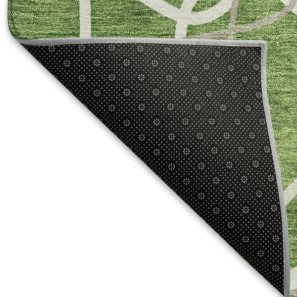 HomeRoots 8' X 10' Stylish Green, Ivory & Gray Geometric Area Rug - Washable, UV-Protected & Durable Design! 675508