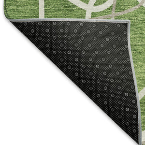 HomeRoots 10' X 14' Geometric Washable Area Rug in Green, Ivory & Gray - UV Protected & Stain Resistant Design 675510