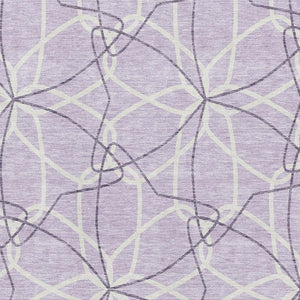 HomeRoots 8' X 10' Stylish Lavender & Ivory Geometric Washable Area Rug with UV Protection for Modern Homes 675514