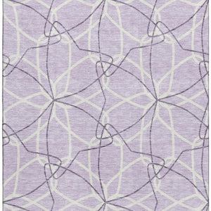HomeRoots 10' X 14' Lavender & Ivory Geometric Washable Area Rug - Durable, Stain Resistant, UV Protected Beauty 675516
