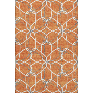 HomeRoots 9' X 12' Vibrant Orange and Gray Geometric Area Rug - Washable, UV Protected for Busy Homes 675527