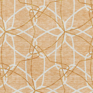 HomeRoots 10' X 14' Stylish Peach and Orange Geometric Washable Area Rug with UV Protection for Modern Spaces 675534