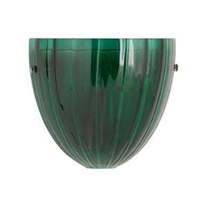 Wildwood Caterina Emerald Sconce: Mouth-Blown Italian Glass With Fluted Sculptural Form And Brass Accents Green 67554