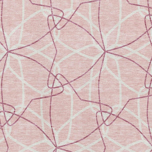 HomeRoots 10' Pink & Ivory Geometric Washable Area Rug - Durable, UV-Protected, Perfect for High-Traffic Spaces 675540