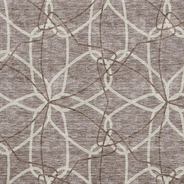 HomeRoots 5' X 8' Stylish Taupe Beige and Brown Geometric Area Rug - Durable, Washable, UV Protected Design 675548