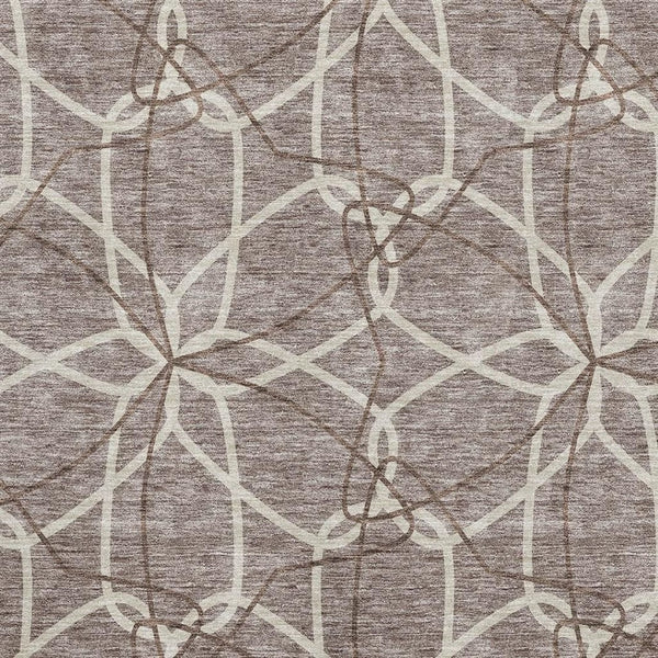 HomeRoots 8' X 10' Stylish Taupe Beige & Brown Geometric Washable Area Rug with UV Protection for Homes 675550