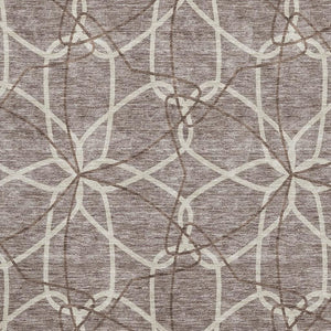 HomeRoots 10' Taupe Beige and Brown Geometric Washable Area Rug with UV Protection for Durable Family Living 675552