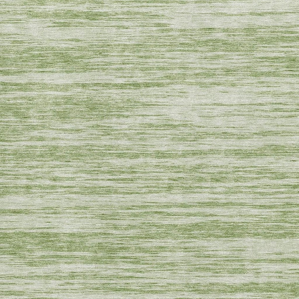 HomeRoots 8' X 10' Artichoke Green & Ivory Striped Area Rug - Durable, Stain-Resistant with UV Protection 675562