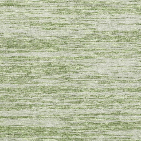HomeRoots 9' X 12' Artichoke Green & Ivory Striped Washable Rug - Durable, UV-Protected, Easy-Care Design 675563