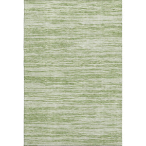 HomeRoots 10' Artichoke Green & Ivory Striped Washable Area Rug – Durable, UV-Protected, Perfect for Families! 675564