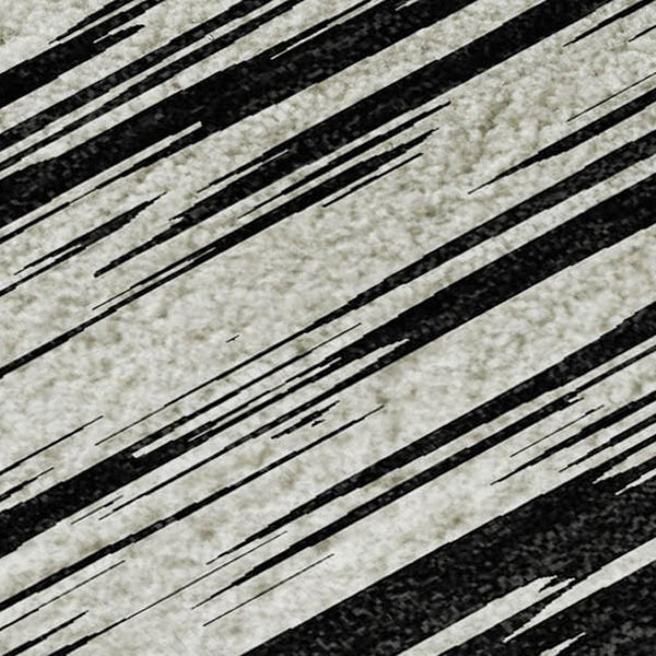 HomeRoots 5' X 8' Black and Ivory Striped Area Rug - Durable, Washable, UV Resistant for Busy Homes & Kids 675566