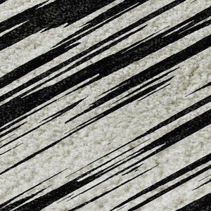 HomeRoots 10' X 14' Black and Ivory Striped Washable Area Rug - Durable, UV-Protected, Perfect for High-Traffic Spaces 675570