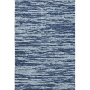 HomeRoots 5' Blue and Ivory Striped Washable Area Rug - UV Protected, Stain Resistant, Perfect for Busy Spaces 675572