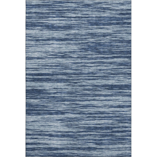 HomeRoots 5' Blue and Ivory Striped Washable Area Rug - UV Protected, Stain Resistant, Perfect for Busy Spaces 675572