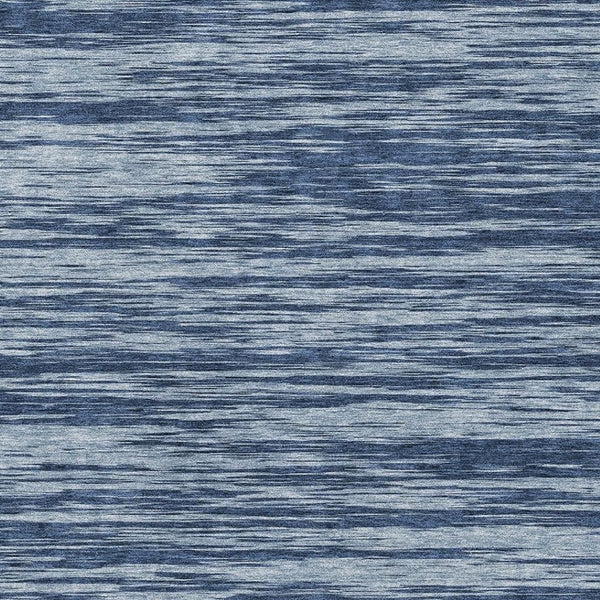 HomeRoots 5' Blue and Ivory Striped Washable Area Rug - UV Protected, Stain Resistant, Perfect for Busy Spaces 675572