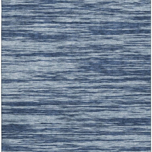 HomeRoots 5' Blue and Ivory Striped Washable Area Rug - UV Protected, Stain Resistant, Perfect for Busy Spaces 675572