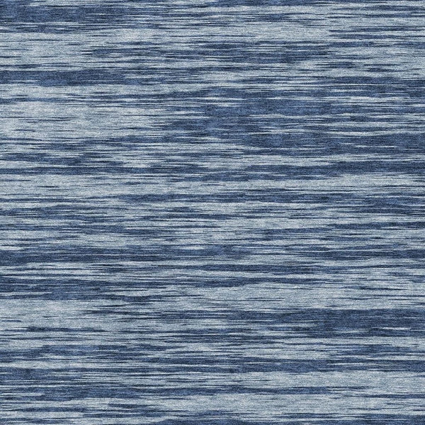 HomeRoots 8' X 10' Blue and Ivory Striped Area Rug - Washable, UV Protected, Durable for Kids and Pets' Spaces 675574