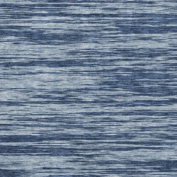 HomeRoots 9' X 12' Blue And Ivory Striped Washable Area Rug – Durable, UV-Protected, Easy-Clean Coastal Charm! 675575