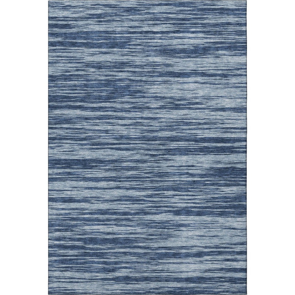 HomeRoots 9' X 12' Blue And Ivory Striped Washable Area Rug – Durable, UV-Protected, Easy-Clean Coastal Charm! 675575