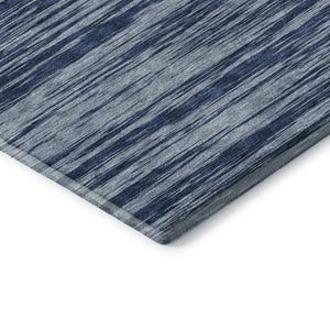 HomeRoots 10' Blue and Ivory Striped Washable Area Rug – UV Protected, Durable, Stylish for Large Spaces 675576