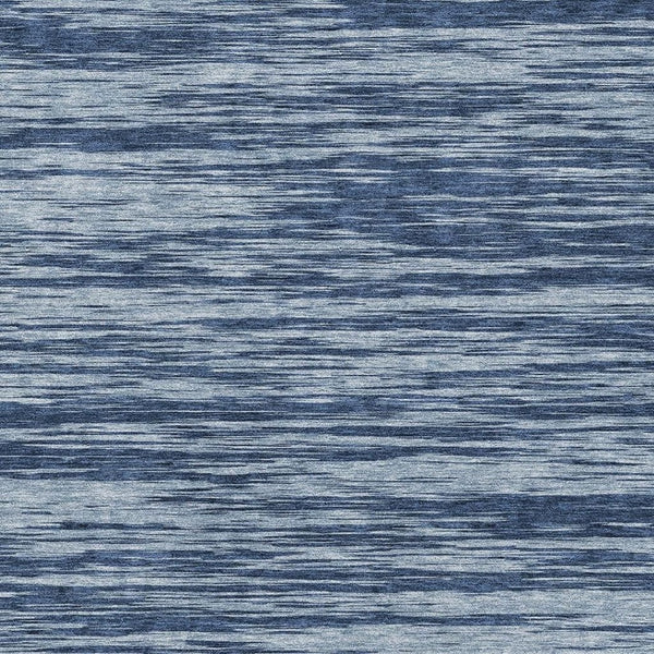 HomeRoots 10' Blue and Ivory Striped Washable Area Rug – UV Protected, Durable, Stylish for Large Spaces 675576