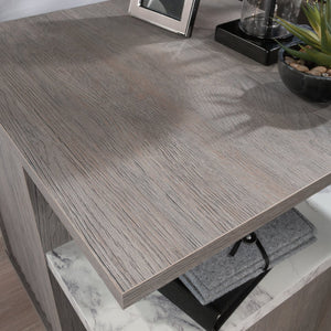 English Elm Night Stand - Stylish Brown Finish With Marble Accents, Compact Design, And Versatile Storage Solutions B356P367912