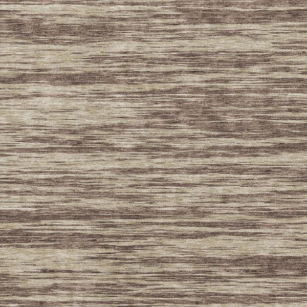 HomeRoots 9' X 12' Brown & Beige Striped Washable Area Rug - UV Protected, Durable, Perfect for Any Room! 675581
