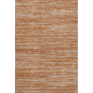 HomeRoots 10' Copper and Rust Striped Washable Area Rug - Stain Resistant, UV Protected, Durable Elegance 675588
