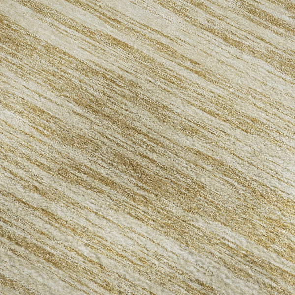 HomeRoots 5' X 8' Gold and Beige Striped Washable Area Rug with UV Protection for Stylish, Kid-Friendly Spaces 675590