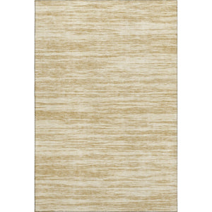 HomeRoots 9' X 12' Gold And Beige Striped Washable Area Rug – UV Protected, Stain Resistant, Easy-Care Design 675593