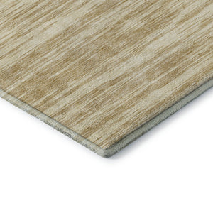 HomeRoots 9' X 12' Gold And Beige Striped Washable Area Rug – UV Protected, Stain Resistant, Easy-Care Design 675593