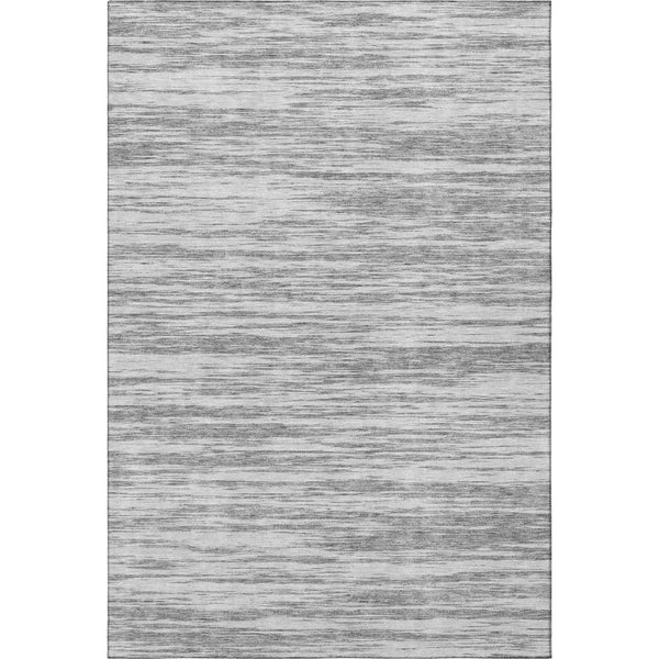 HomeRoots 5' X 8' Gray and Silver Striped Washable Area Rug – Durable, Stylish, UV-Protected for Busy Homes 675596