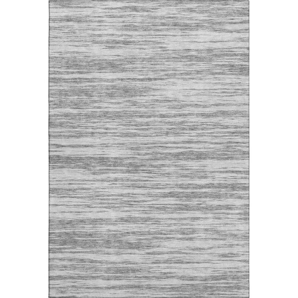 HomeRoots 8' X 10' Gray and Silver Striped Area Rug – Durable, Stain-Resistant, UV Protected for Versatile Use! 675598