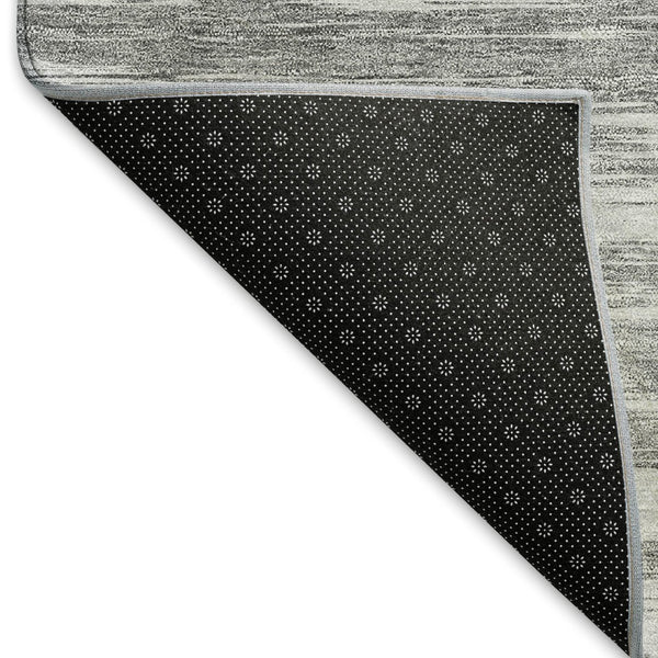 HomeRoots 8' X 10' Gray and Silver Striped Area Rug – Durable, Stain-Resistant, UV Protected for Versatile Use! 675598